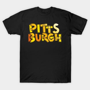 Pittsburgh Fan Black and Yellow Chunky Lettering T-Shirt